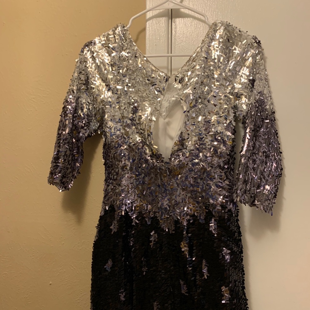 Bright sparkles ombré sequin dress 3/4 sleeve